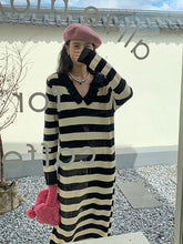 Casual Striped Long Sweater Dress